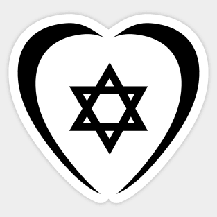 Jewish Heart Third Culture Series (Black) Sticker